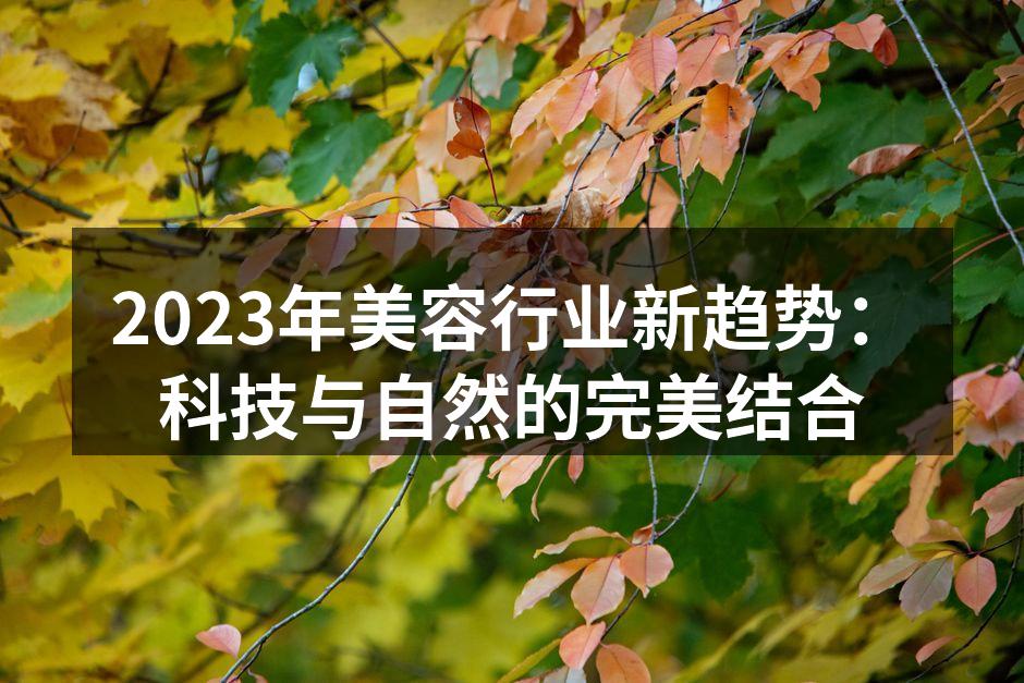 2023年美容行业新趋势：科技与自然的完